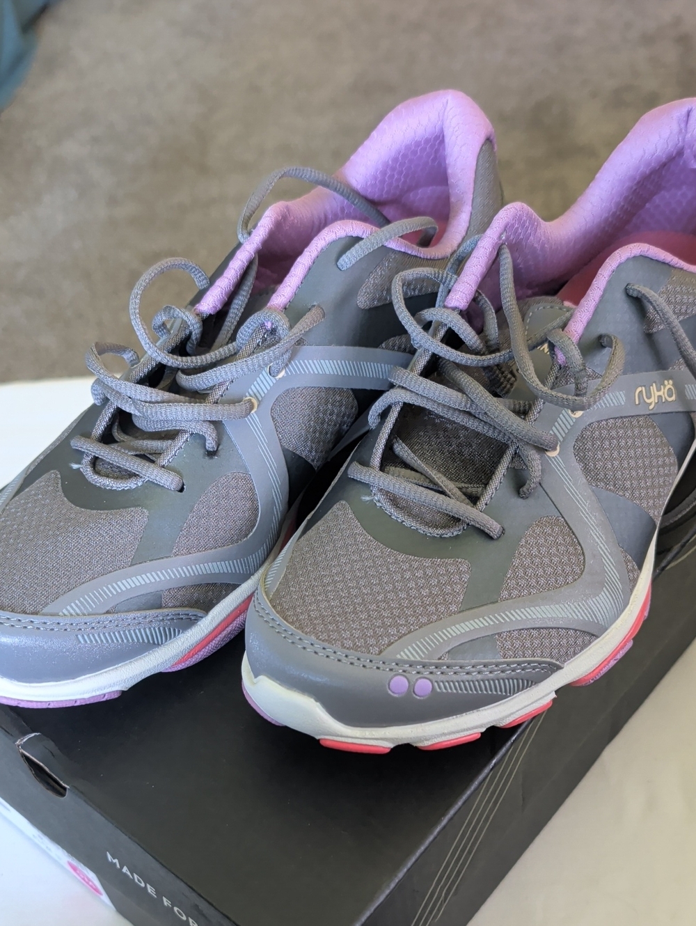 Ryka Influence Women's Cross Training Dance Fitness Shoes Gray Purple 9M